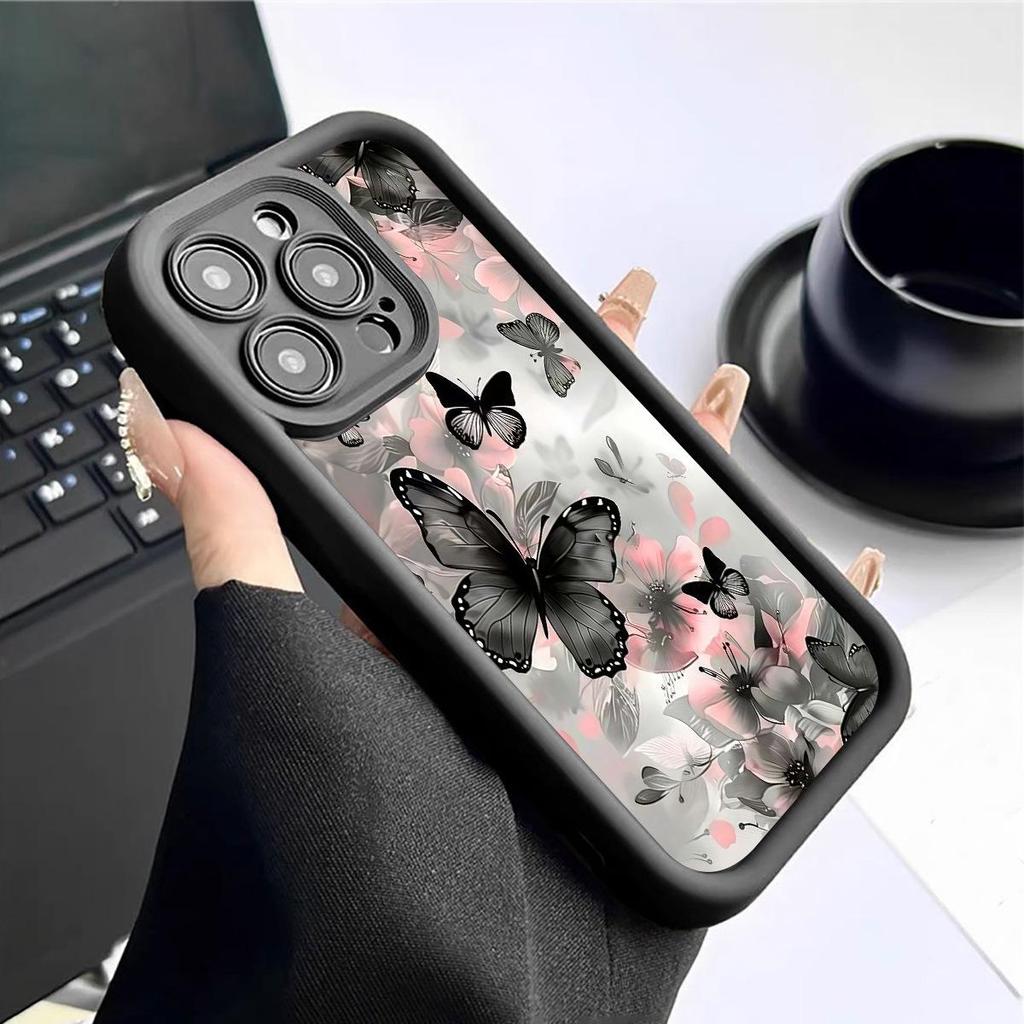 Tuschegemaltes Schmetterlings-Augen-Etui für iPhone 14/15/16/17 Pro Max