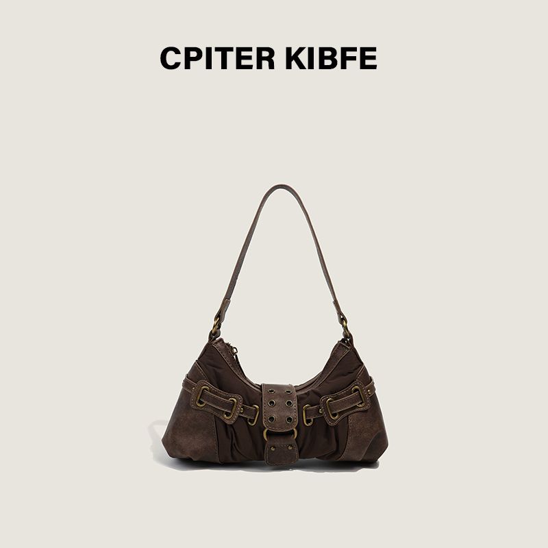 

Retro Fashionable Maillard Old Clay Style Shoulder Bag Brown