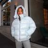 Womens Shiny Loose Hooded Puffer Coat Warm Thick Zip Winter Casual Cotton Jacket