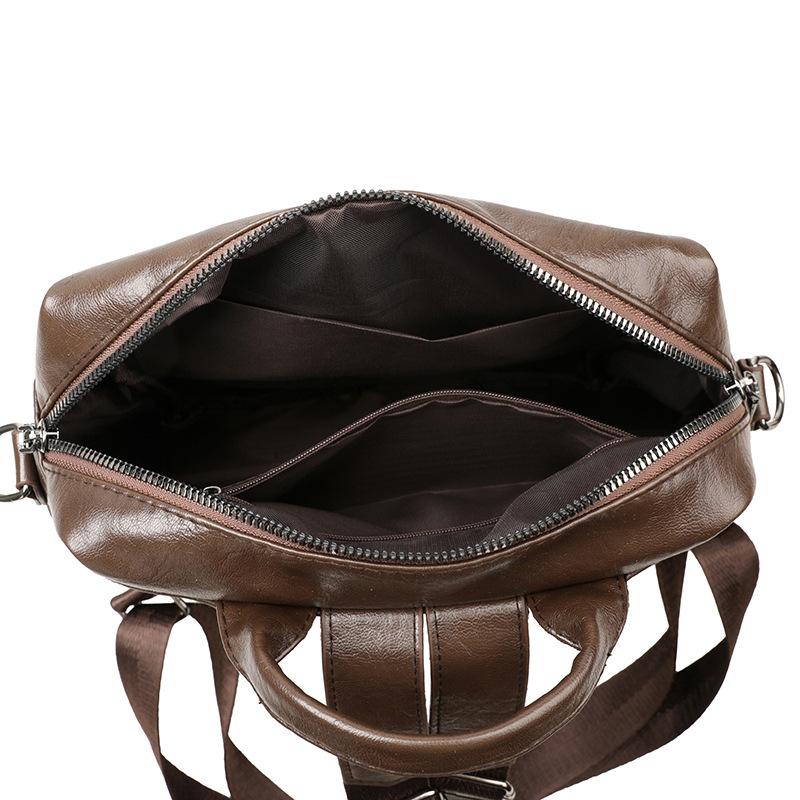 Schoolbag retro women's backpack new pu soft leather dual-purpose travel shoulder bag large capacity business commuter backpack