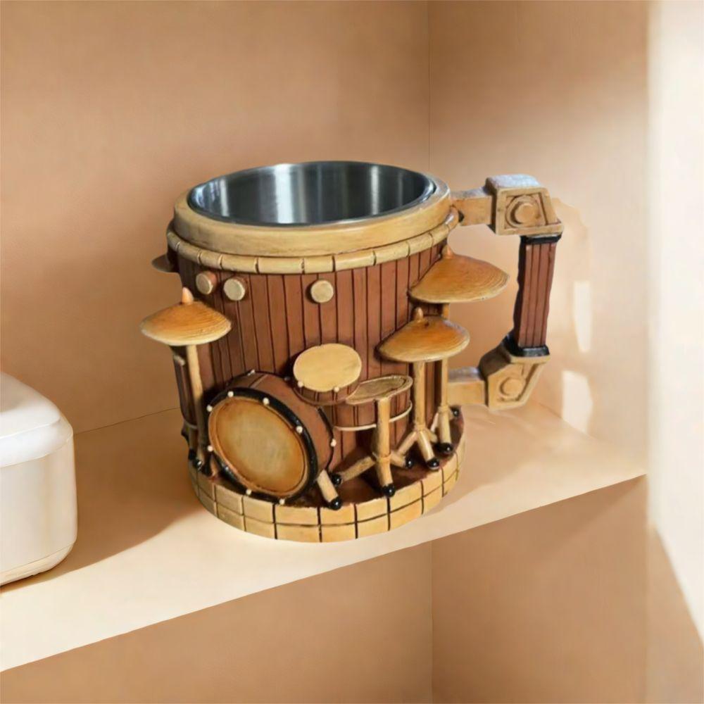 Taza de Café Instrumento Musical Adorno Acero Inoxidable Diseño Violín Artículos para Bebidas Amantes de la Música