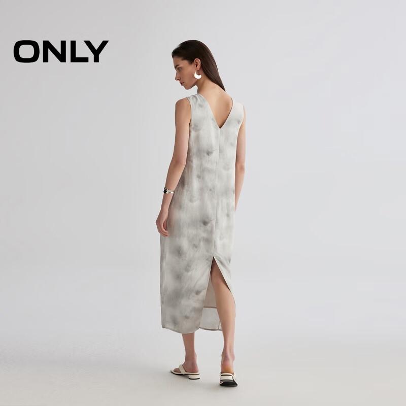 Only 2025 Wiosenna Sukienka Maxi Bez Rękawów z Dekoltem V i Rozcięciem, Barwiona Metodą Dip-Dye
