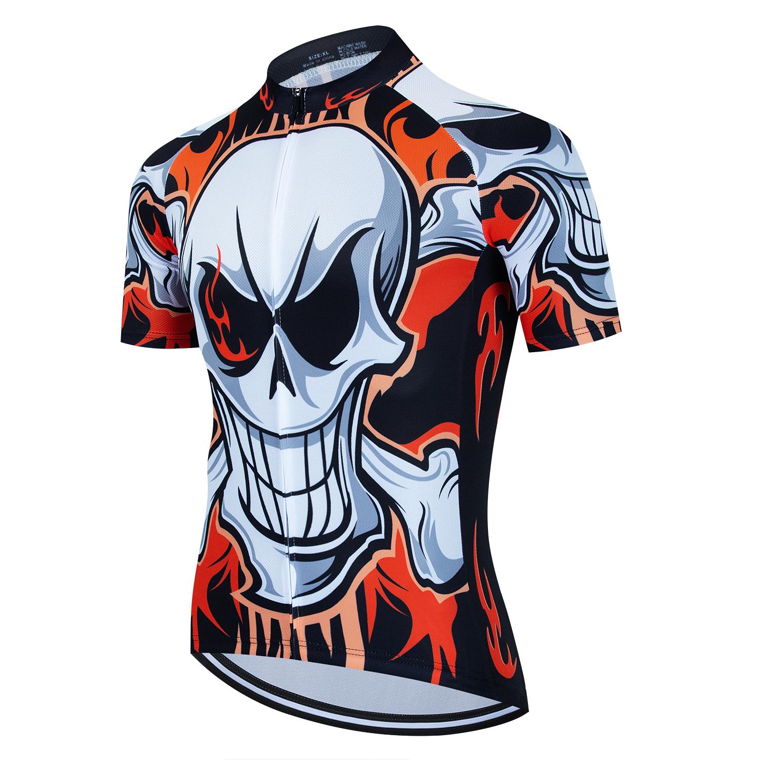 

2024 Skull Pattern Team Cycling Jersey Set Men Bicycle Maillot MTB Racing Ropa Ciclismo Summer Quick Dry Triathlon Bike Clothing 3XL