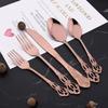 6/8/32Pcs Western Edelstahl Besteck Set Rose Gold Geschirr Küche Geschirr Messer Gabeln Löffel Utensilien