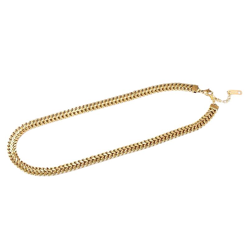 Stal nierdzewna 316L Podwójny Zaklęcie Złoty Kolor Gruba Skręcona Łańcuszkowa Bransoletka Damska Ins Prosty Design Biżuteria