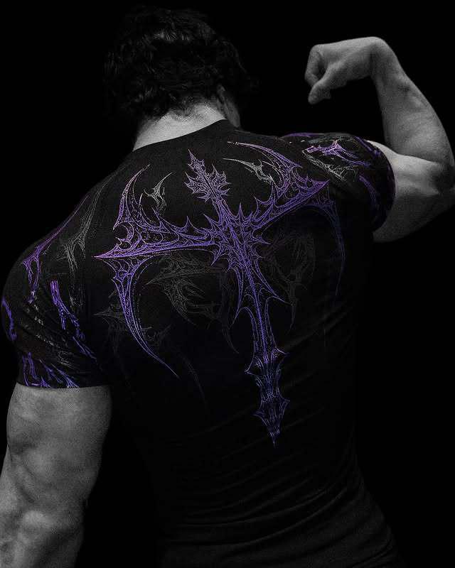 BreatheDivinity Venom Fitness Schnelltrocknendes Unisex Enganliegendes Sport-T-Shirt XS