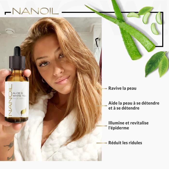 Face Serum - Nanoil - Aloe & White Tea - 50ml - Nourishing - Revitalizing - Antioxidant