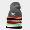 Autumn and winter new innovative horse embroidery warm cold hat men and women outdoor shopping leisure sunshade knitted hat tide