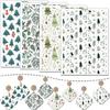 Pack of 4 Christmas Themed Transfer Paper 95x138mm Clay Earrings Water Soluble Transfer Paper for Jewelry Making