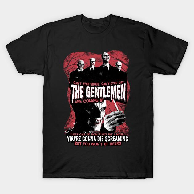 

Men Black Print T-shirt The Gentlemen From Buffy The Vampire Slayer No-Cut Transfer Paper Print Cotton Tshirt M чорний