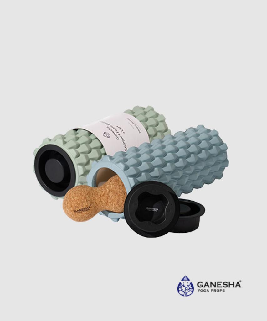 GANESHA YOGA PROPS Compact Foam Roller + 33Cm Lead