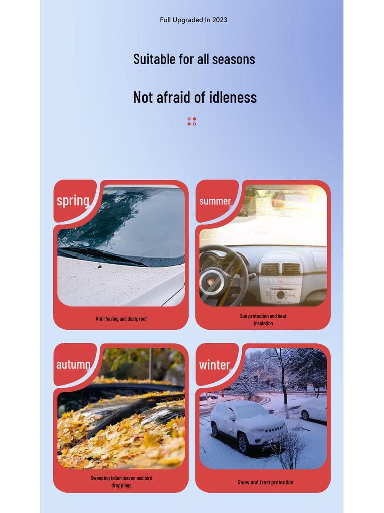 Magnetic Black Car Windshield Snow Cover - Thickened Sunshade and Frost Protection