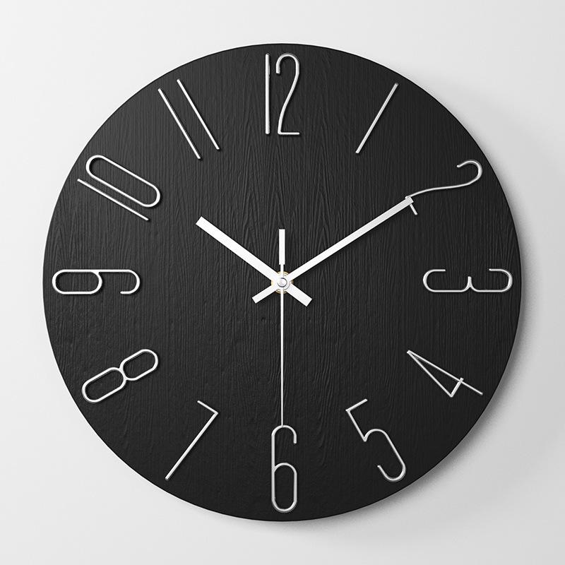 12-inch 30CM Plastic Spanish Wall Clock, No Glass, Light Luxury Decorative Design.