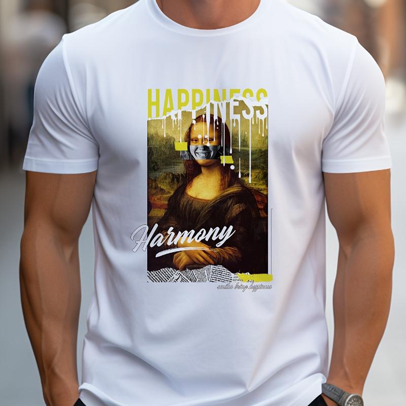 

Retro Streetwear Men s T-Shirt - Loose Fit Daily Versatile Style S