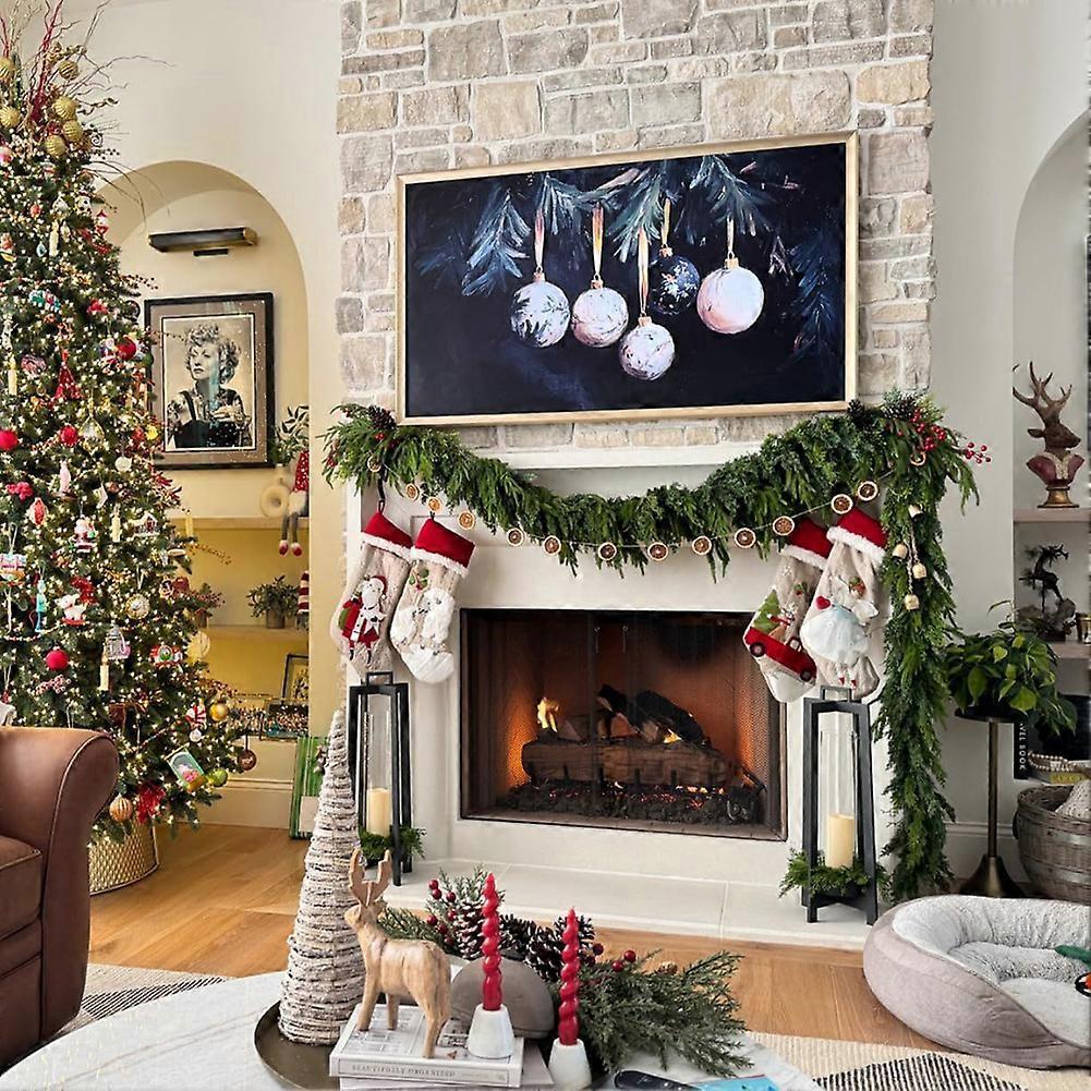 6ft Pine Garland for Christmas - Artificial Cedar Wreath with Real-Touch Needles for Fireplace, Table, and Home Decoration