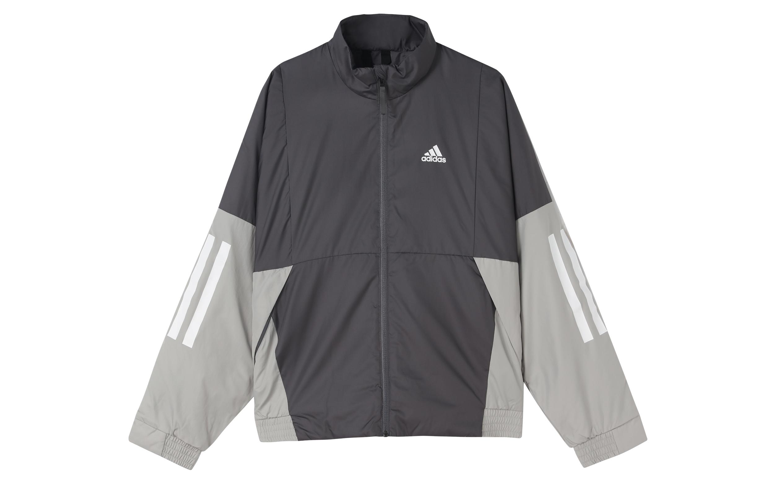 Adidas Jackets Men s Gray Stand Collar Thickened Other FT2442 S