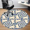 1pc Whirling Cats Office Round Area Rug, Indoor Mat Suitable For Office, Under Office Chairs Bedroom Living Room Home Decor, Room Deco