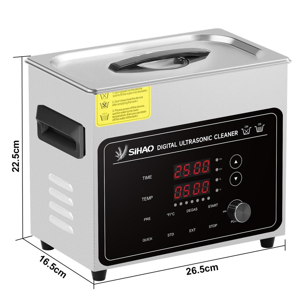 3L/0.8 gal 7 Levels Digital Ultrasonic Cleaner with 100W Heater & Timer, 120W Power, Degas for Jewelry, Glasses, Home Use