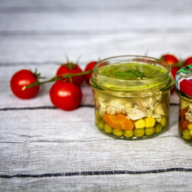 Jam jar with colored lid, 6 pcs, 235 ml