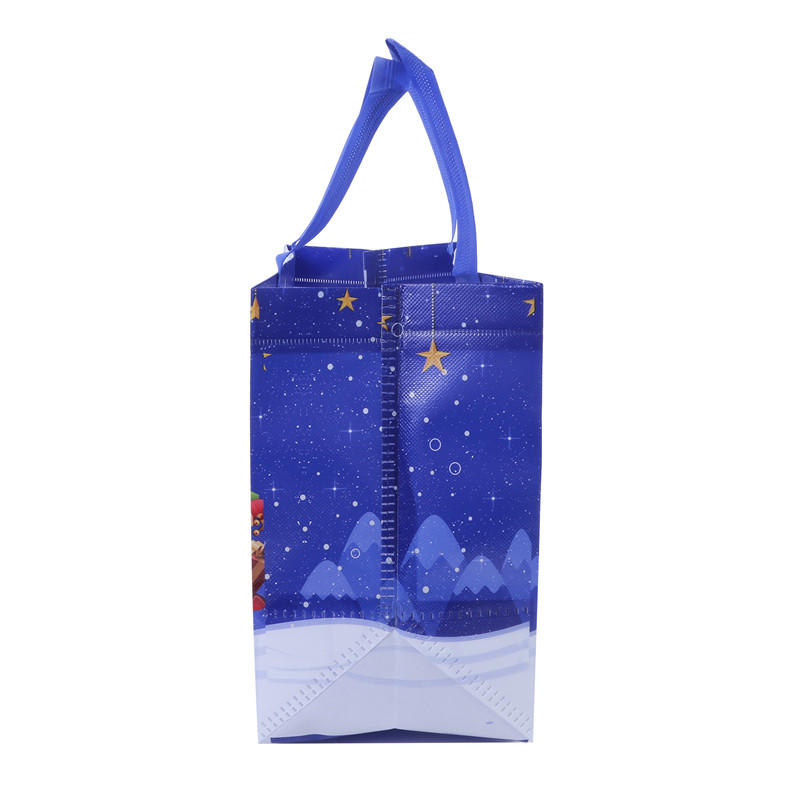 5pcs Print Handbag Christmas Gift Bag Foldable Shopping Bag Beach Bag Folding Storage Bag Cartoon Non Woven Bag Large Capacity