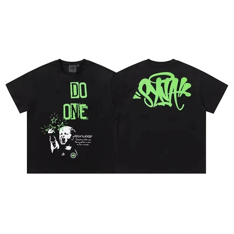 Classic Fashion Syna World Hip-hop Printed T-shirt Men Women Casual Loose Cotton Oversized Top High-street Y2K Harajuku Summer New Tee