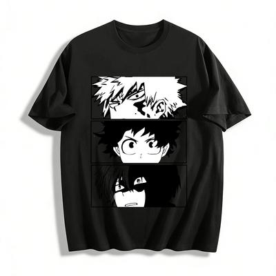 My Hero Academia Bakugo Deku Todoroki Graphic Casual Tee Pure Cotton T-shirt