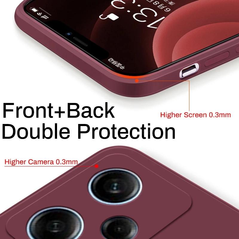Redmi Note 12 Pro Plus Turbo Case Square Liquid Silicone Soft Cover For Xiaomi Redmi Note 12 Turbo Note12 Pro Plus 5G Phone Case