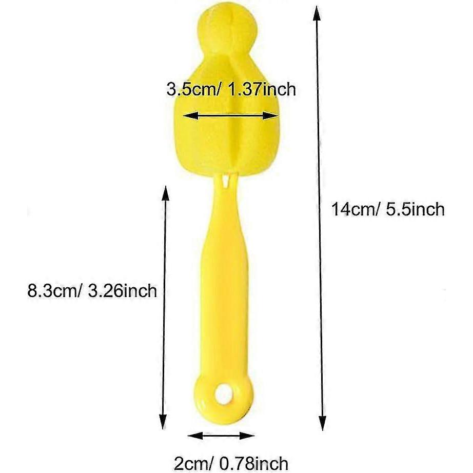 6 Pcs Long Handle Bottle Nipple Cleaner Sponge Brush, Bottle Brush - DD