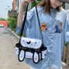 Y2K Cute Girl Lolita Bow Rabbit Shoulder Bag Women Star Moon Canvas Crossbody Bags Korean Kawaii Satchel Bag Sweet Messenger Bag