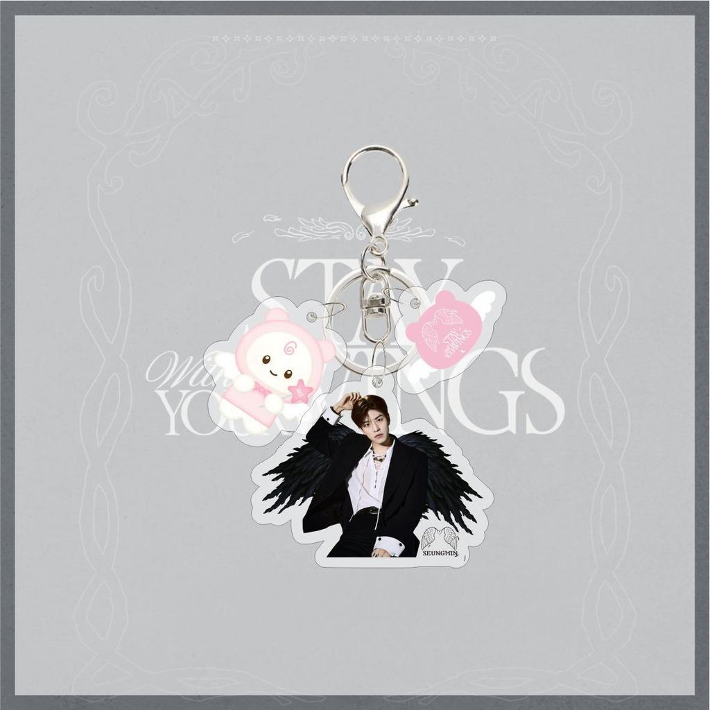 Neuer 26 Jahre Stray Kids SKZOO Niedlicher Acryl Schlüsselanhänger Stay with Your Wings FELIX HYUNJIN Zubehör Tasche Schlüsselanhänger