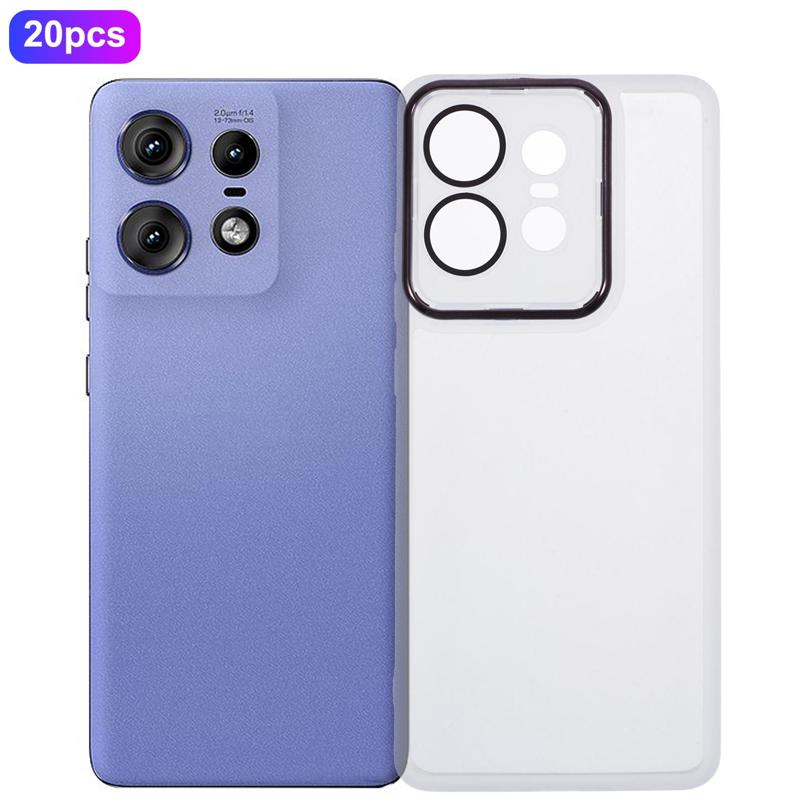 

Bulk Purchasing 20Pcs For Motorola Edge 50 Pro 5G Case Electroplated Camera Frame TPU Phone Cover Precise Cutouts Transparent White