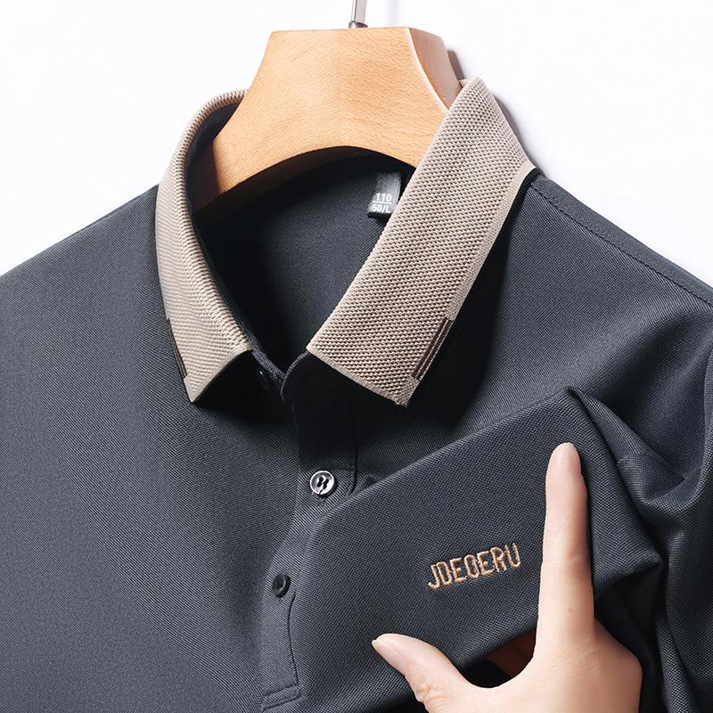 Poloshirt Herren T-Shirt Kurzarm Business Casual Herren Revers Besticktes Buchstaben-Halbarm-Oberteil