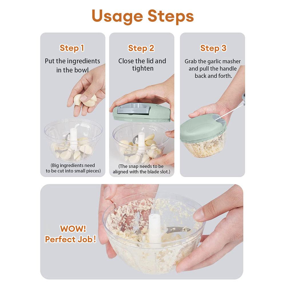 Household Manual Garlic Crusher Garlic Press Roll Crusher Chopper Meat Grinder Kitchen Vegetable Fruit Gadget Cooking Accessory