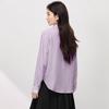Elegant V-Neck Linen Blend Long-Sleeve Shirt