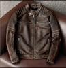 Motor Rider Real Jacket,Mens Vintage Leather Coat.slim Fit Natural Cowhide Clothes