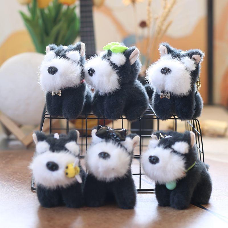 Keychain Dog Schnauzer Plush Doll Super Soft Pp Cotton Stuffed Toy Kids Decor