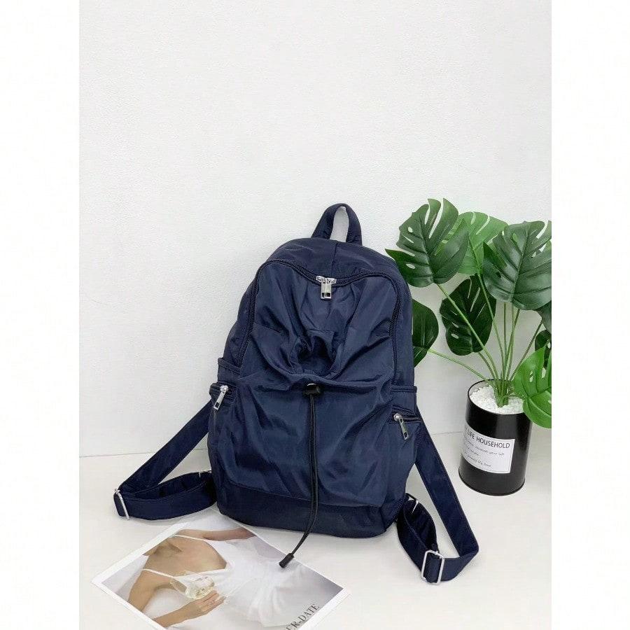 Sac à dos Style Académique, Sac à dos de Voyage Outdoor, Sac à Cordon Grande Capacité Étudiant navy blue multicolore