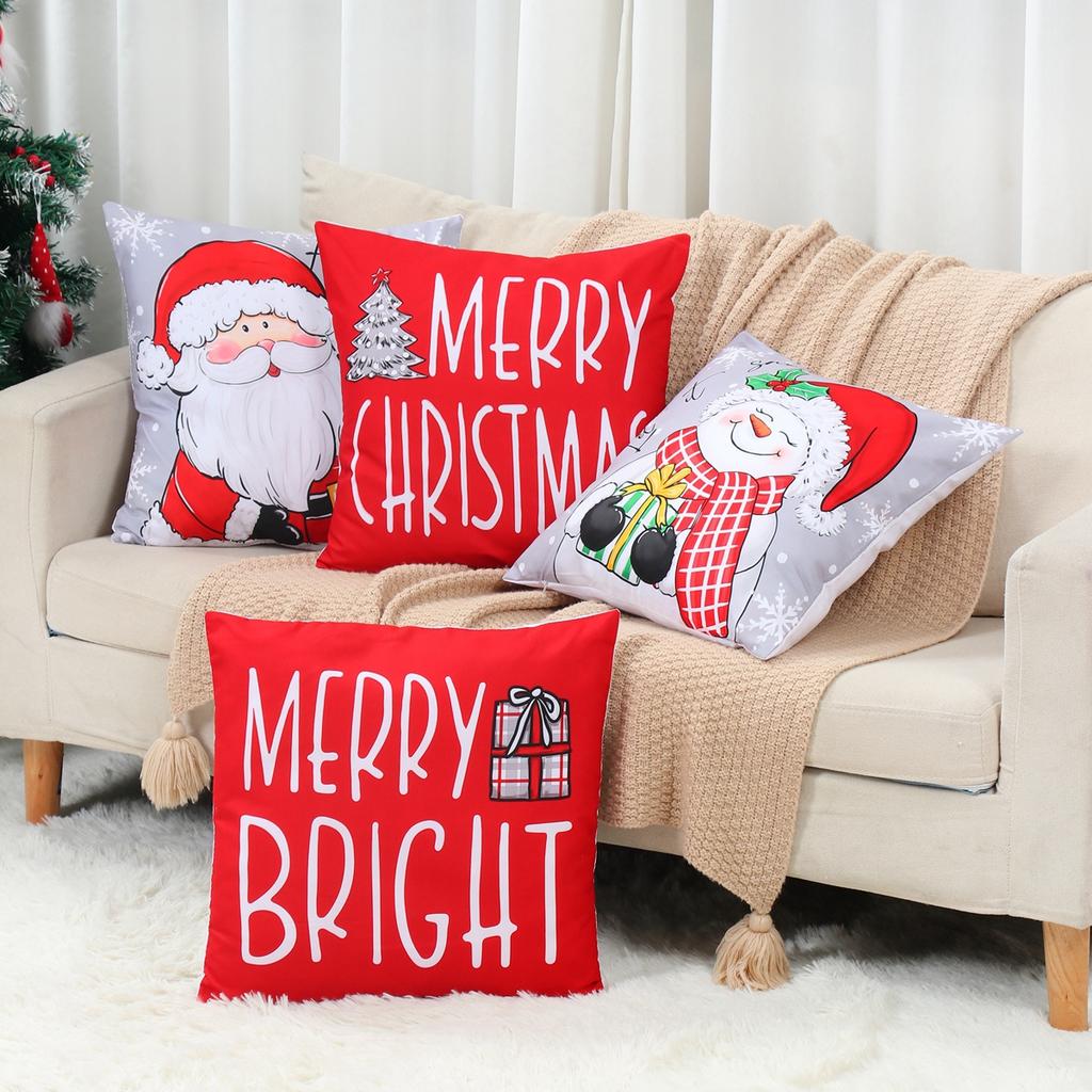 4Pcs Christmas Pillow Covers Christmas Party Decoration Xmas Tree Santa Claus Pillowcase Navidad Natal New Year Gift