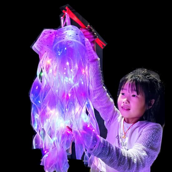 Yard Lantern Interesting Elegant Gauze Colorful Lights High Brightness Multifunction Decorate Lightweight Jellyfish Pendant Light Outdoor Supplies