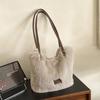 Yogodlns Women's Large Capacity Furry Tote Bag Commute Shoulder Bag Underarm Bag Soft Material Easy To Clean Vertical Square