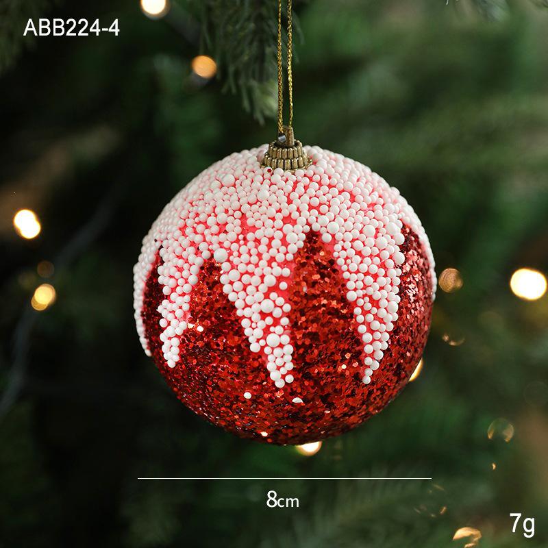 8CM Creative Foam Christmas Tree Ball Pendant Decoration