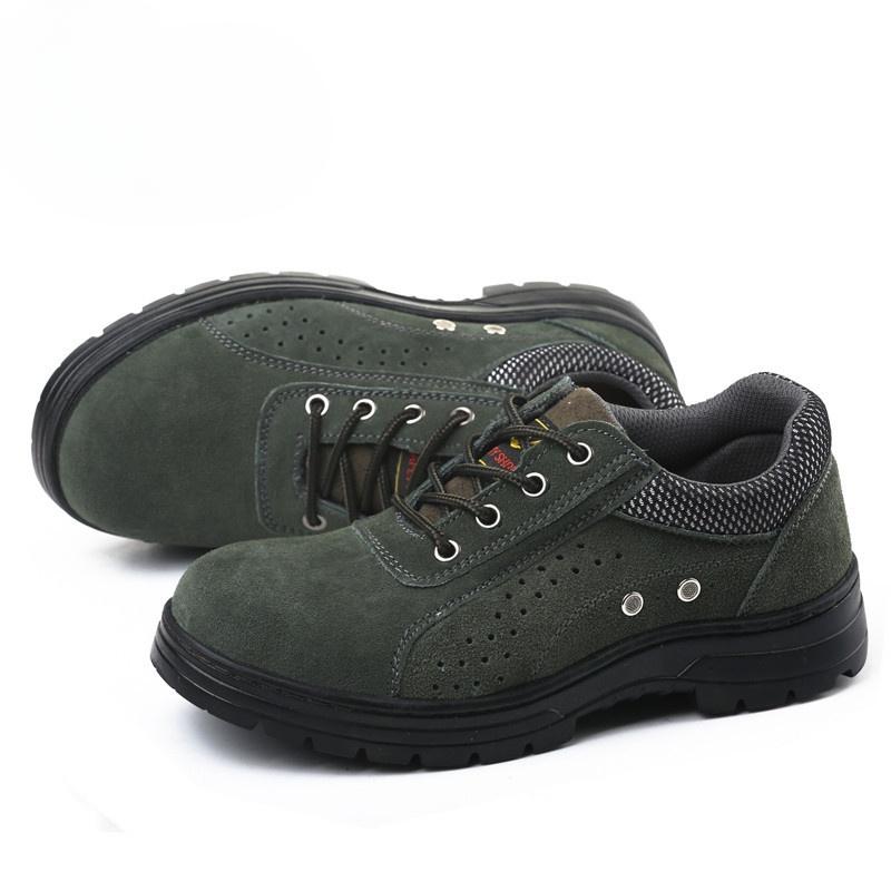 Safety Shoes Steel Bag Head Anti-smashing and Anti-puncture Anti-velvet Labor Insurance Shoes Anti-velvet Cowhide Work Shoes