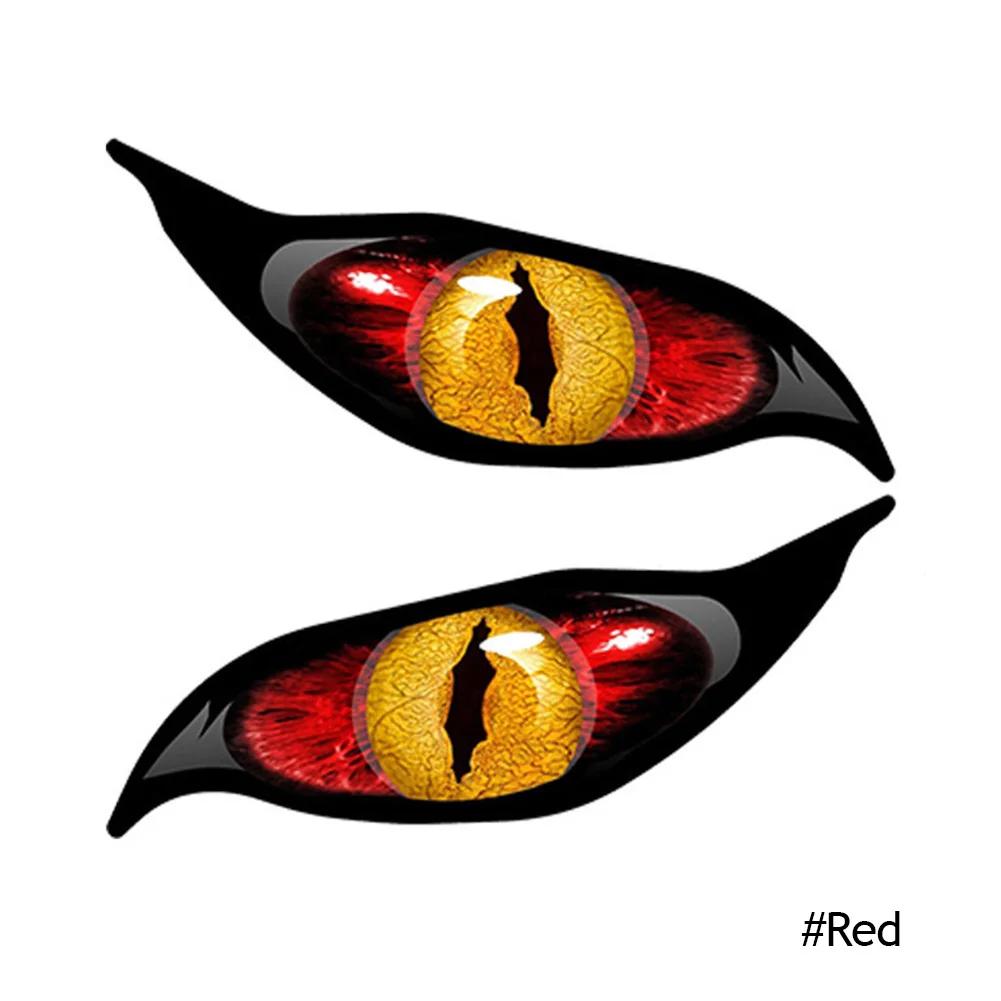 2PCS 13cm X 9.5cm for Evil Yellow Eyes RV Motorcycle Car Stickers Occlusion Scratch Waterproof Windshield VAN Anime Decal