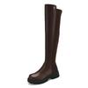 Autumn and winter European and American large-size women's boots thick-soled non-slip medium heel comfortable square heel knee boots women's new wome