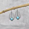 Genuine Blue Turquoise Oxidized Earrings Turquoise Dangle Earrings Sterling Silver Earrings for Women Bridesmaid Jewelry Unique Gift
