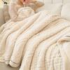 New Carved Velvet Warm Autumn Winter Blanket for Bed Soft Fluffy Sofa Blankets Warmth Cozy Coral Flannel Sofa Cover Blanket Nap