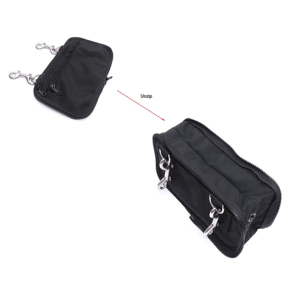 Diving Side Mount Storage Pocket Bag with Double Ended Hook Diving Sidemount Storage Pouch Snorkeling Accessories