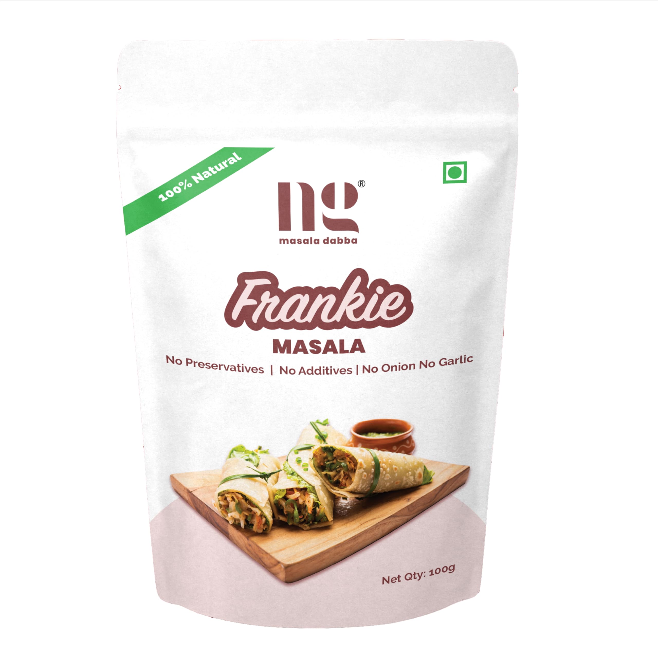 

N.G Masala Dabba Frankie Masala Powder | Tangy and Spicy Seasoning for Frankies Wraps and Rolls | No Onion No Garlic | No Preservatives or Additi