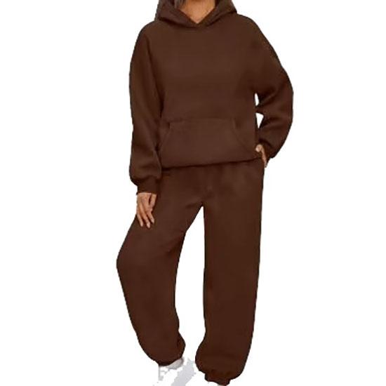Women's Leisure Suit Long Sleeved Loose Hoodie Sweatshirts and Trouser Autumn Female Fashion Two Piece Set