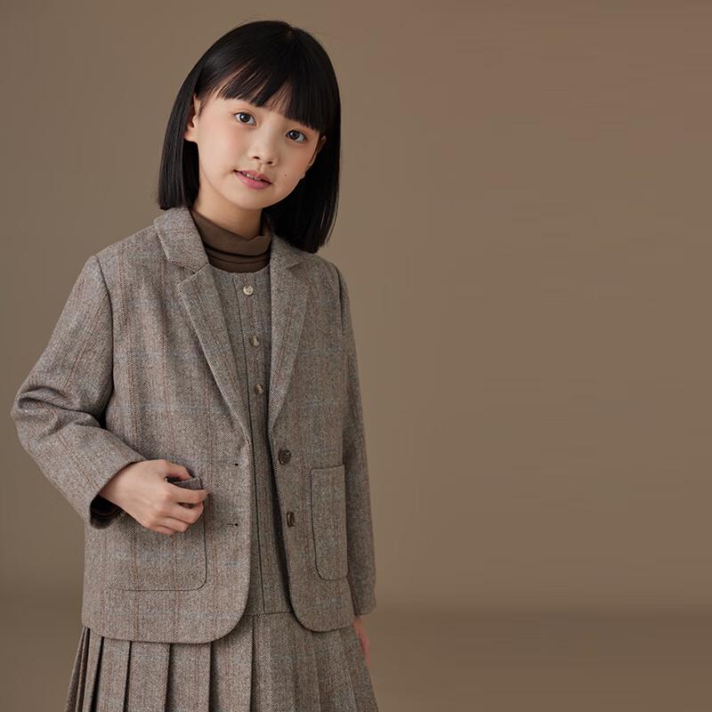 Девочковый винтажный клетчатый блейзер HachiHachi 170